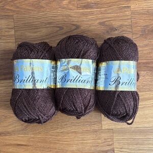 Patons Brilliant Yarn Trio in Deep Brown